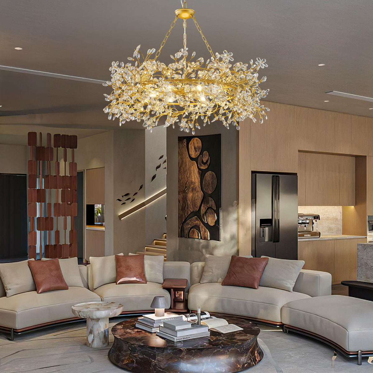 Rowan Twig Modern Round Chandelier 39"D