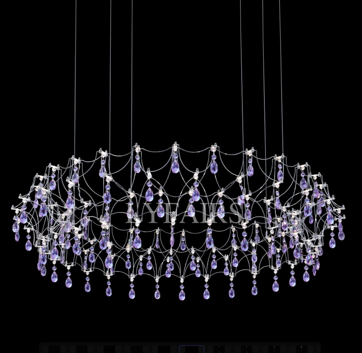 Shimmering Dreamcatcher Crystal Chandelier with Cascading Colorful Firefly-like Crystals