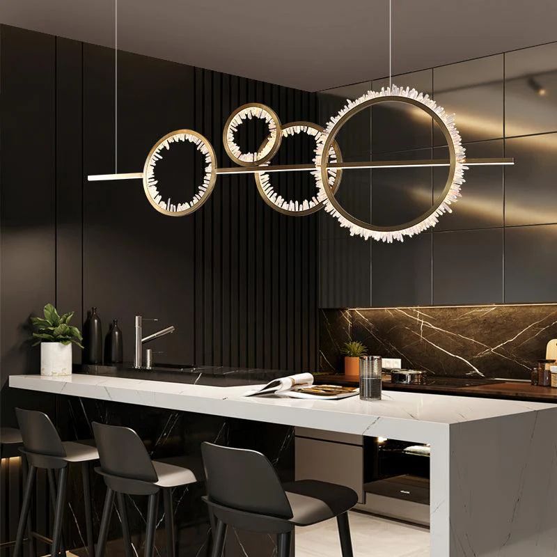 Rose Rock Crystal Gear Chandelier Contemporary Chandelier Hallway