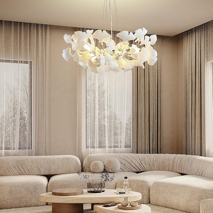Ceramic Ginkgo Leaf Chandelier
