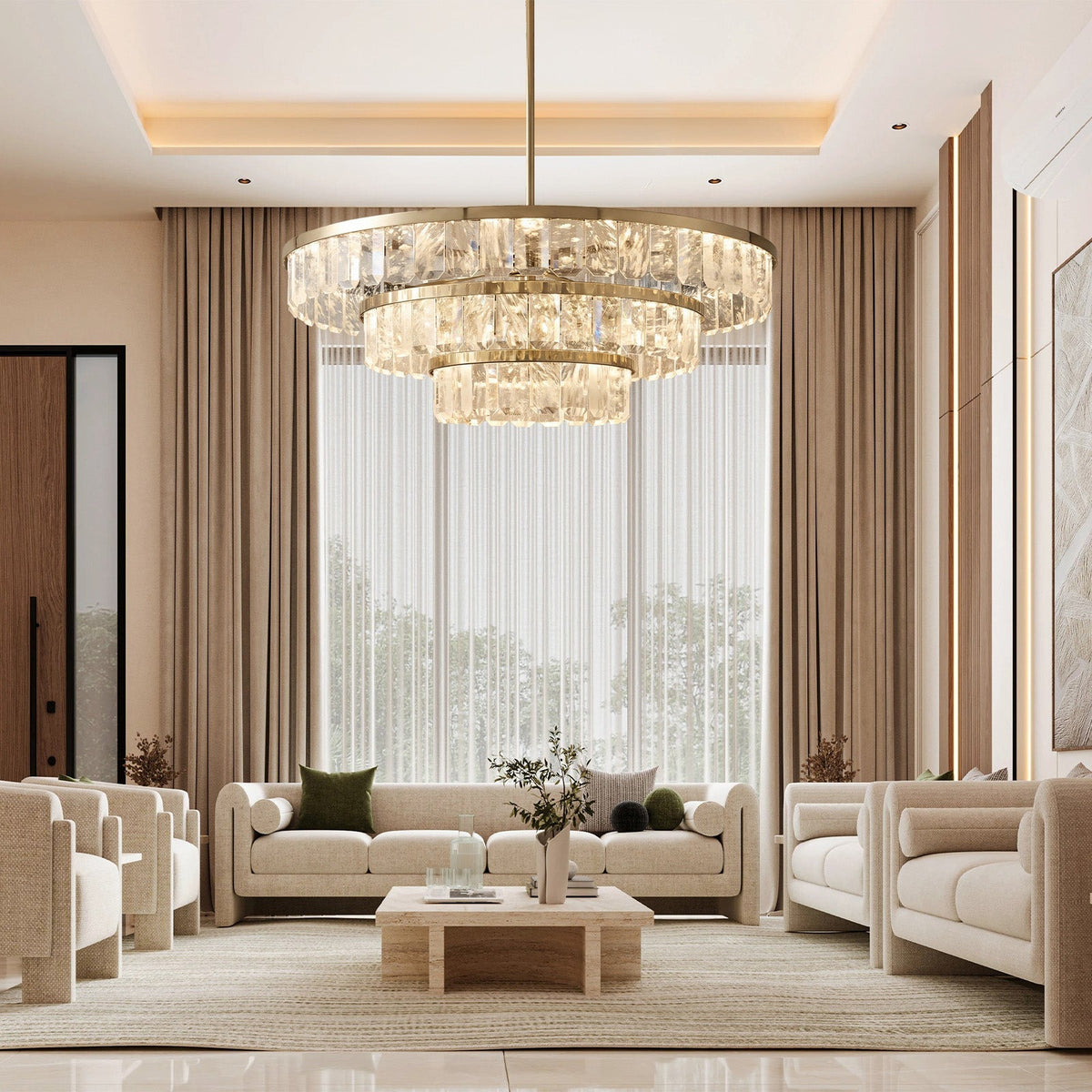 Fenis Linear Crystal Chandelier