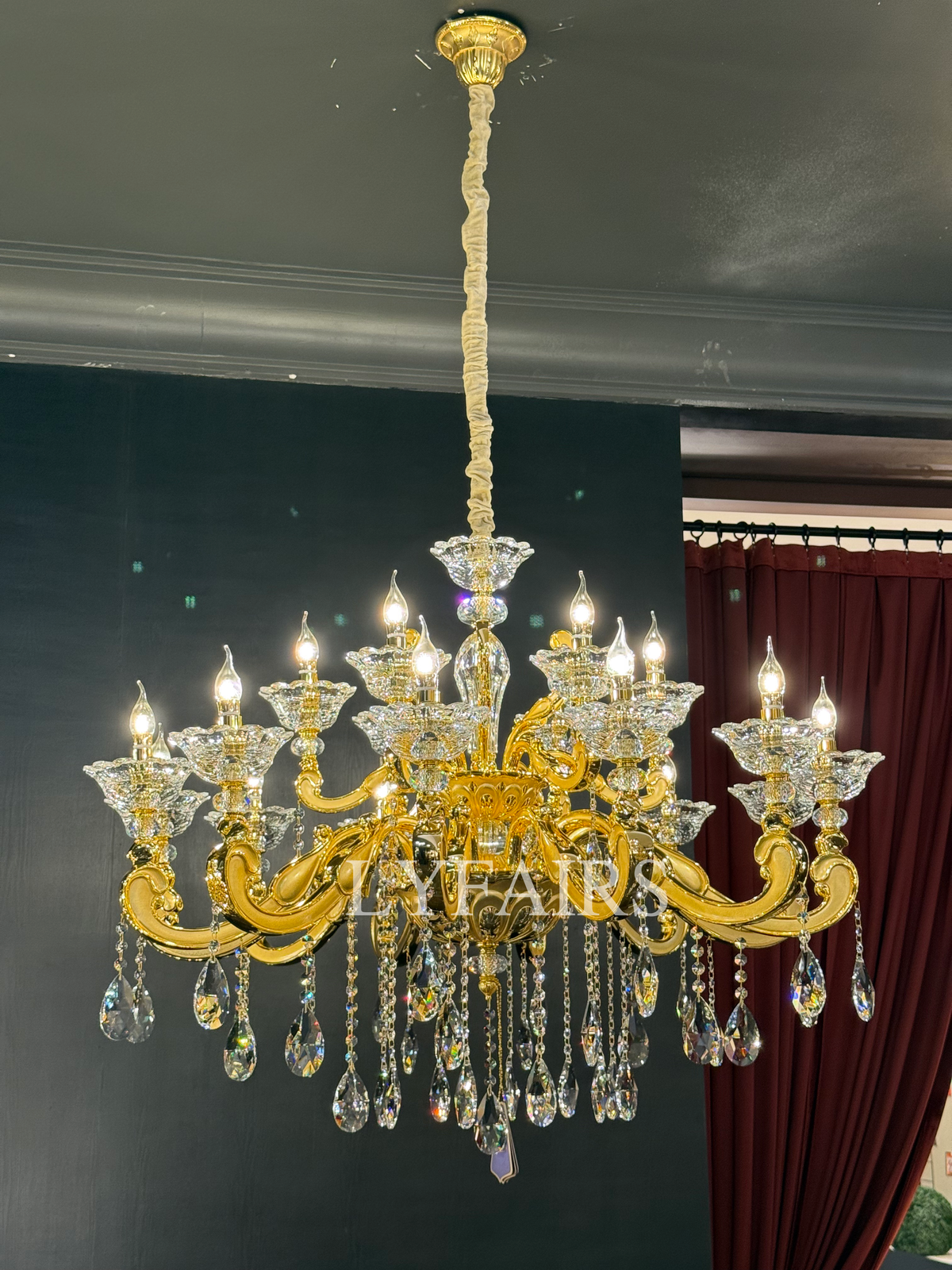 Baroque Revival Classical Brass Branches Candle Light Chandelier