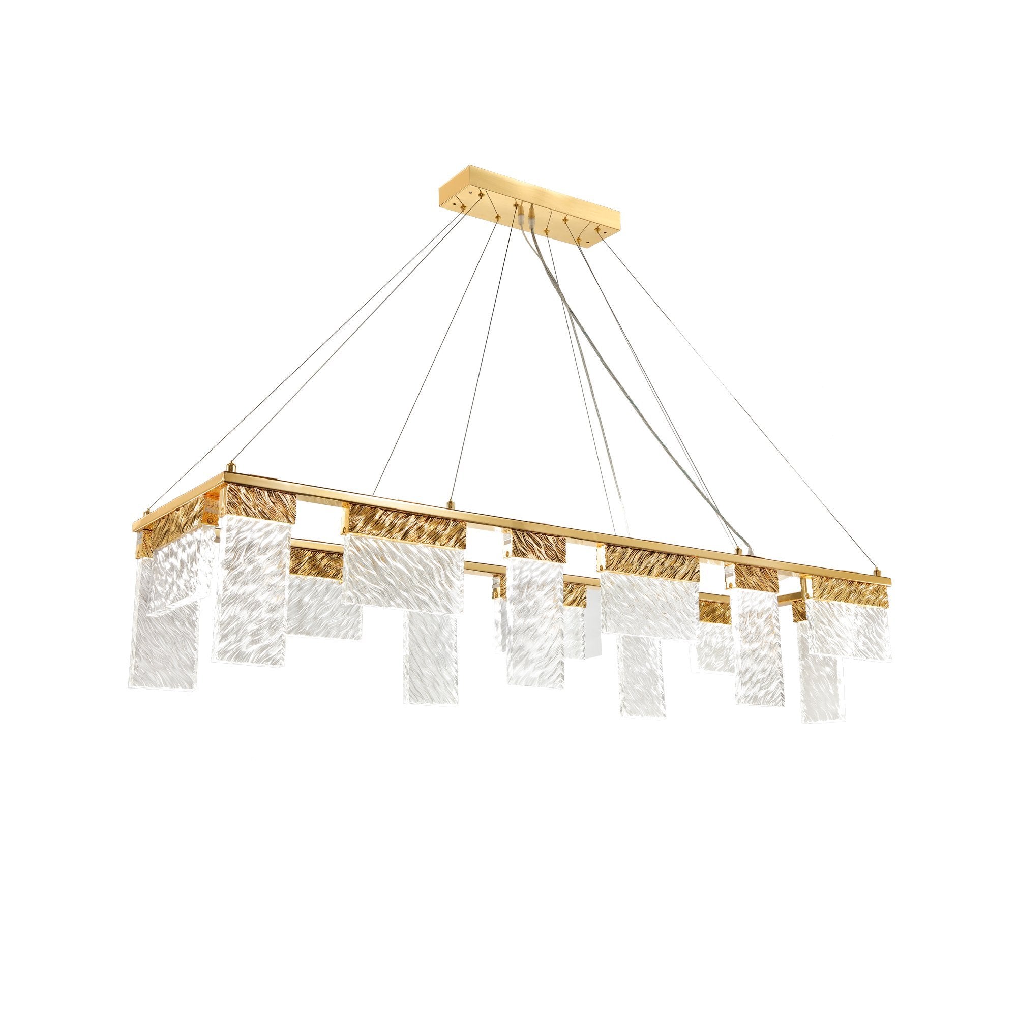 Joseph Dining Table LED Rectangle Glass Chandelier