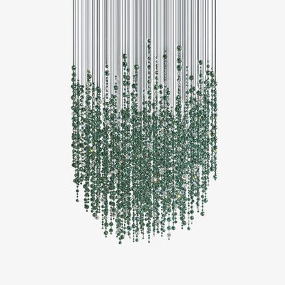 Galaxy Emerald Rainfall Meteor Shower Crystal Spiral Chandelier