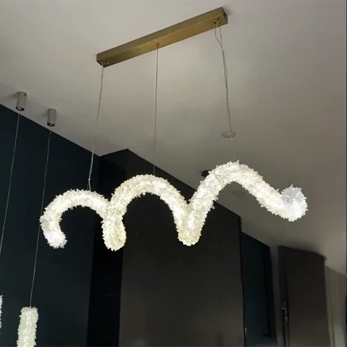 Modern Artistic Spring-shaped Natural Crystal Chandelier Modern Artistic Spring-shaped Natural Crystal Chandelier for Dining Room/Kitchen Island/Low Ceilings