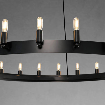 Celestine Vintage Filament 2-Tier Round Chandelier 63''