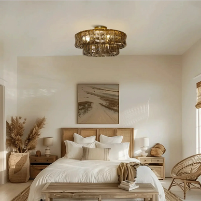 Denise Ghiaccio Glass Flush Mount Chandelier