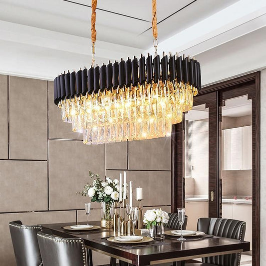 Denise Bobon Oval Crystal Chandelier