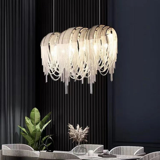 Classic Modern Tassel Chandelier For Dining Room