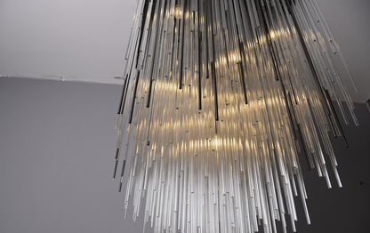 Cascade Glass Rectangular Chandelier 54"