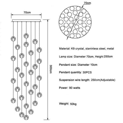 Adonis Suspension Water Drop Chandelier（ 43-Light customized） - Melin Lamps