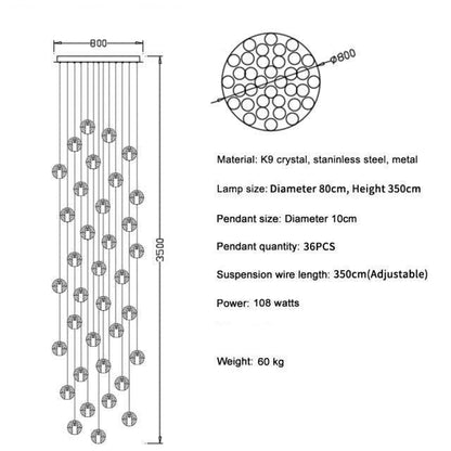 Adonis Suspension Water Drop Chandelier（ 43-Light customized） - Melin Lamps