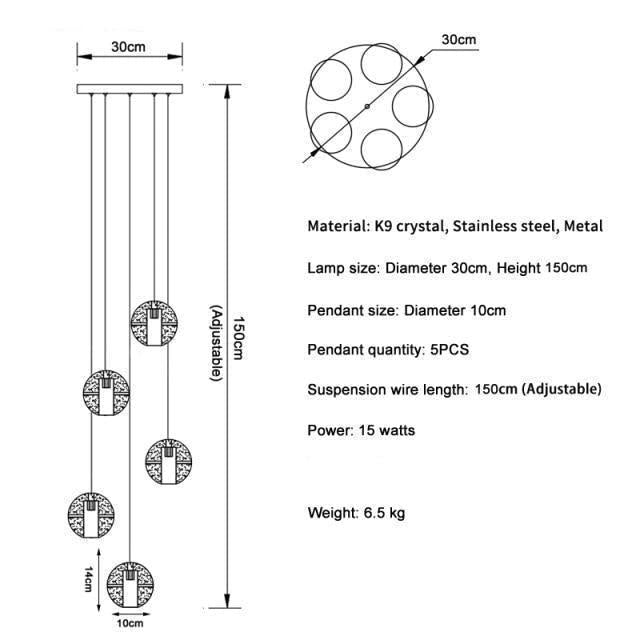 Adonis Suspension Water Drop Chandelier（ 43-Light customized） - Melin Lamps
