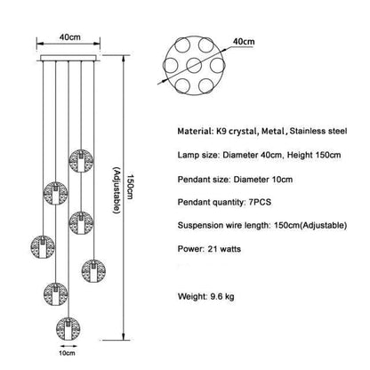 Adonis Suspension Water Drop Chandelier（ 43-Light customized） - Melin Lamps