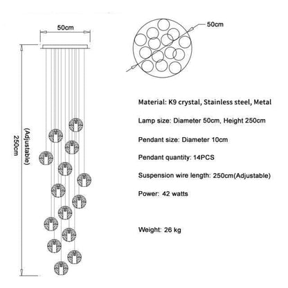 Adonis Suspension Water Drop Chandelier（ 43-Light customized） - Melin Lamps