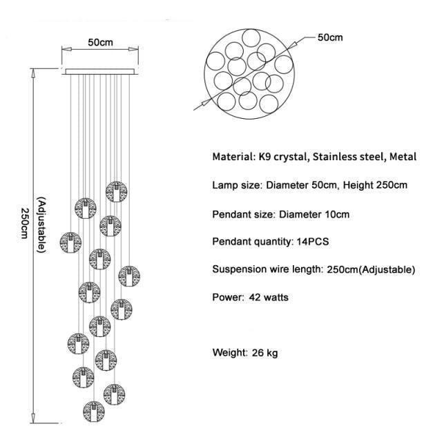 Adonis Suspension Water Drop Chandelier（ 43-Light customized） - Melin Lamps