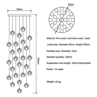 Adonis Suspension Water Drop Chandelier（ 43-Light customized） - Melin Lamps