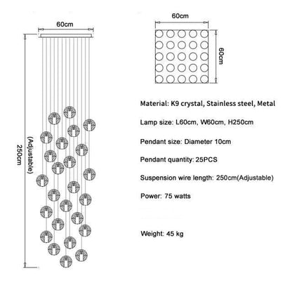 Adonis Suspension Water Drop Chandelier（ 43-Light customized） - Melin Lamps