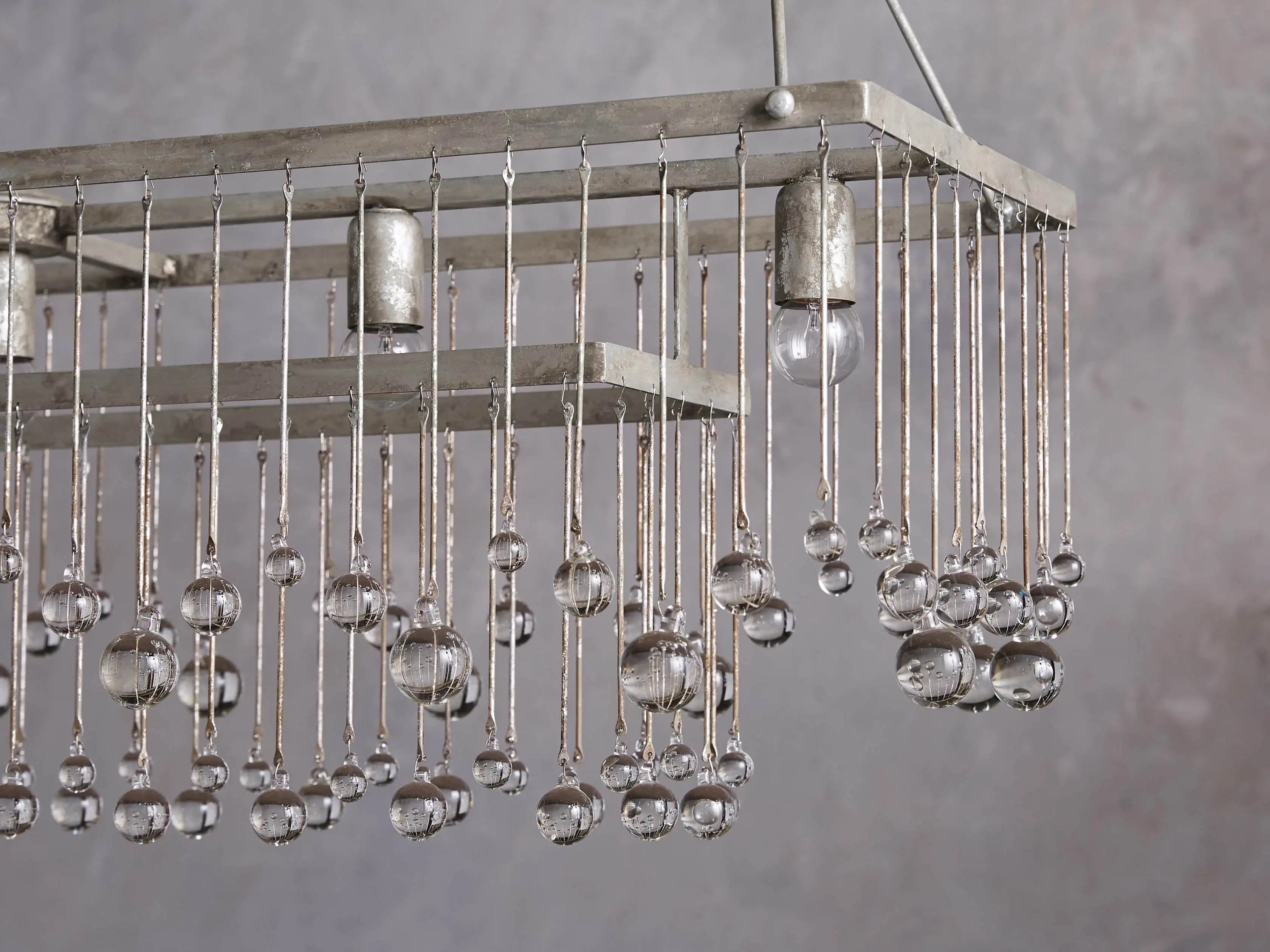 Aubrey Crystal Ball Rectangular Chandelier