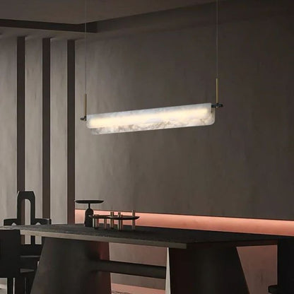 Alabaster Dining Linear Chandelier 39"L