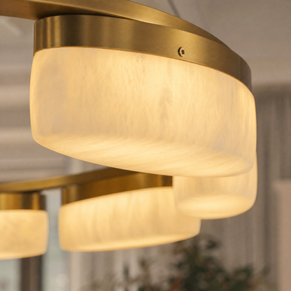 Ilyen Modern Ring Alabaster Chandelier