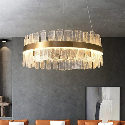 Sylvia Round Crystal Chandelier, Modern Living Room Chandelier