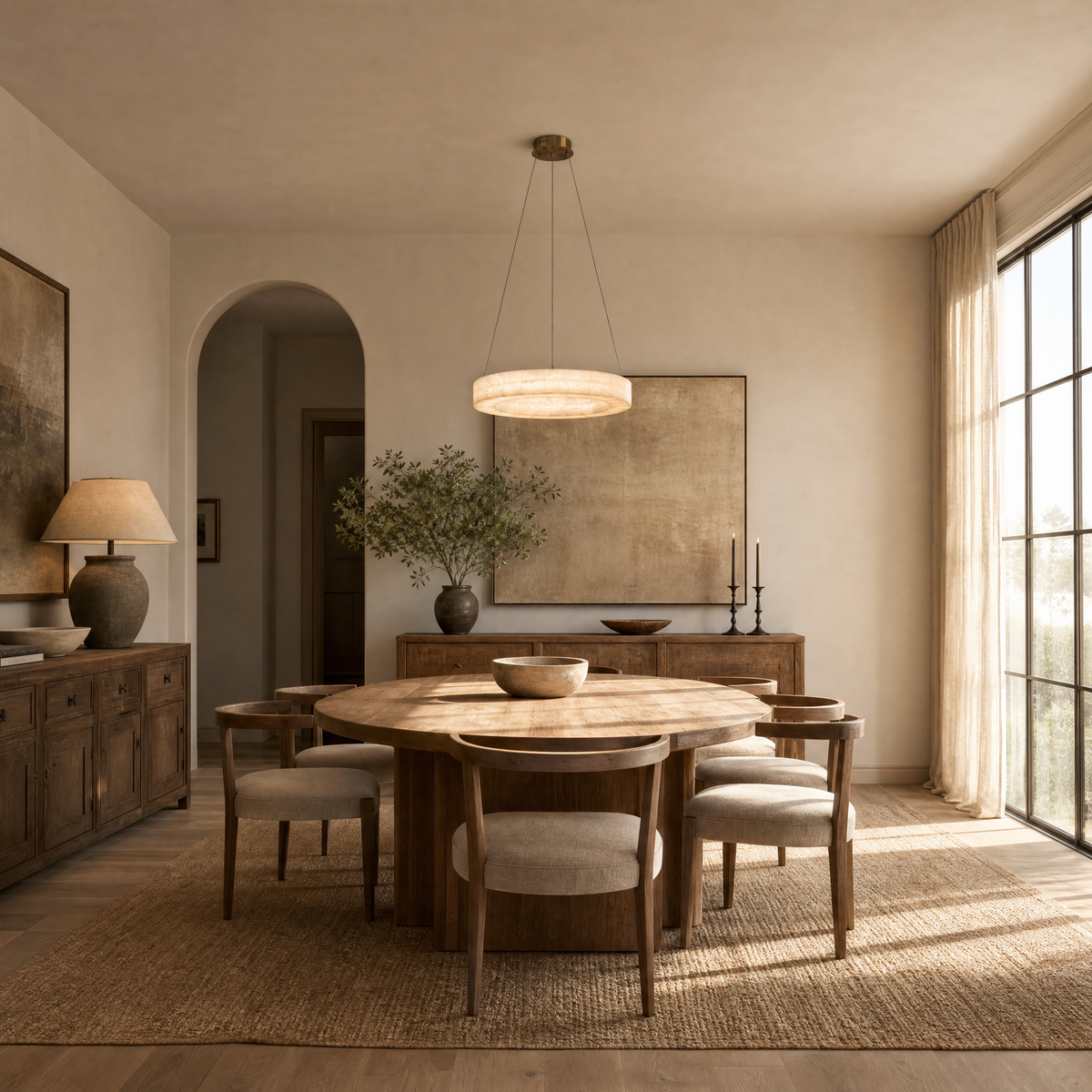Kelen Modern Round Alabaster Chandelier