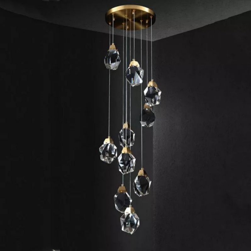 Faceted Crystal Prisms Chandeliers