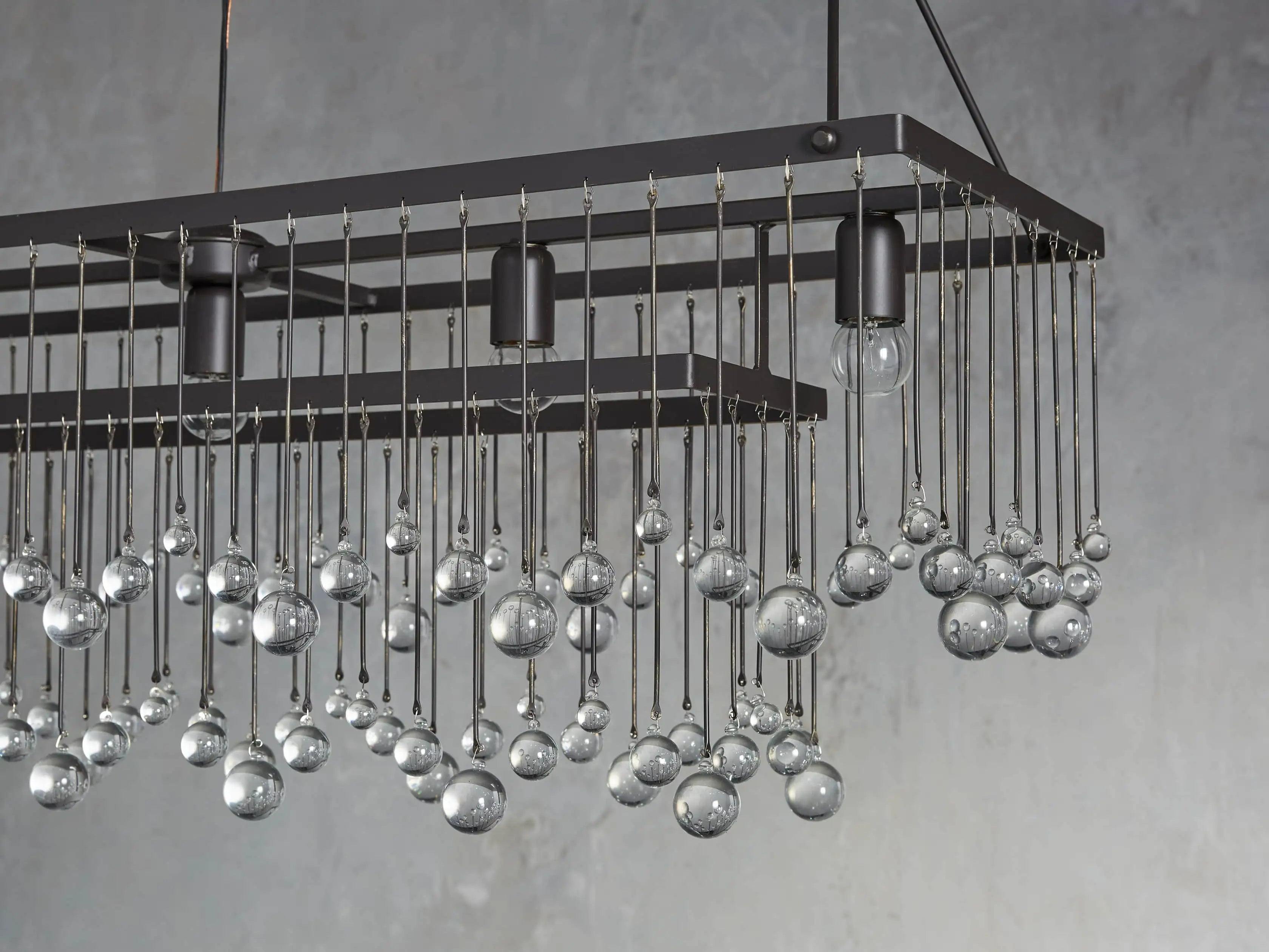 Aubrey Crystal Ball Rectangular Chandelier