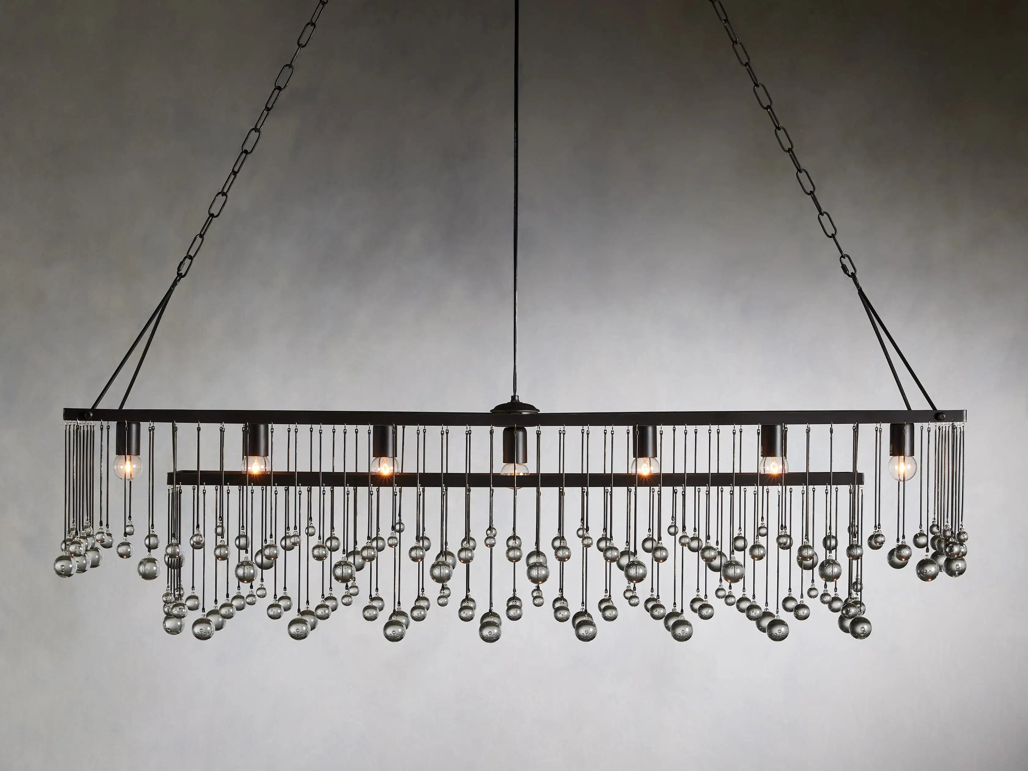 Aubrey Crystal Ball Rectangular Chandelier