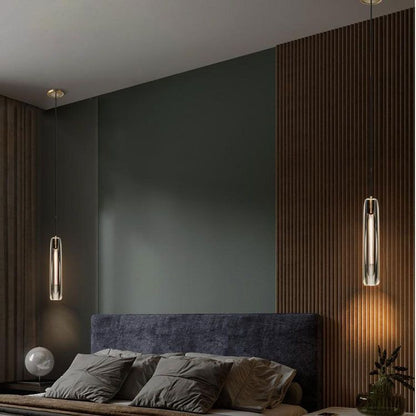 Audrey Crystal Pendant Light with Hand‑Polished Brass Finish