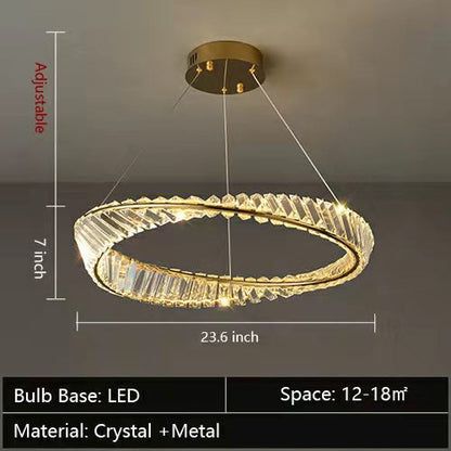 1/2/3-Ring Crystal Chandelier for Luxury Living/ Dining Room/Bedroom