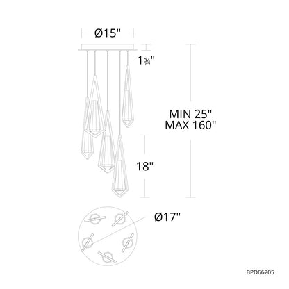 Devotee Round Chandelier 5 Light