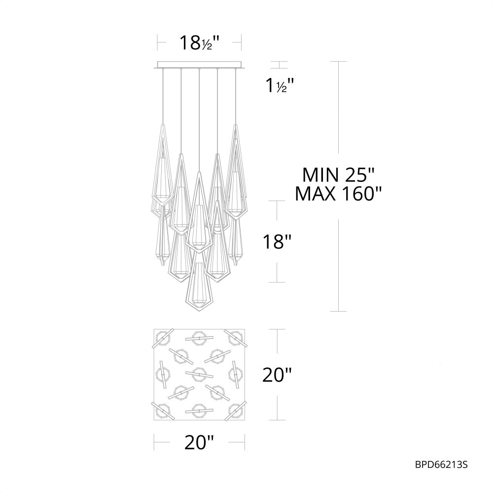 Devotee Linear Chandelier 13 Light