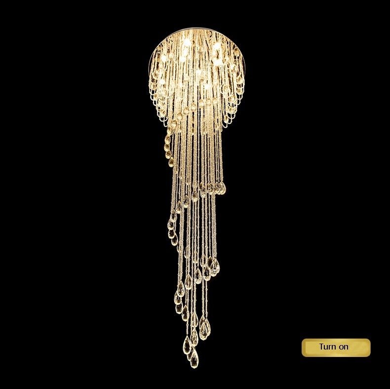 JC Double Spiral Staircase Crystal Chandelier for Loft, Restaurant, Hotel, Hall, Stairwell image | luxury furniture