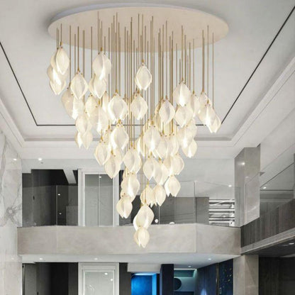 Petal Prism Designer Inspired Large Bloom Ceramic Chandelier - Merlin Lamps