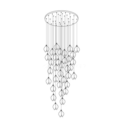 Galaxy Celeste Flora Crystal Spiral Chandelier