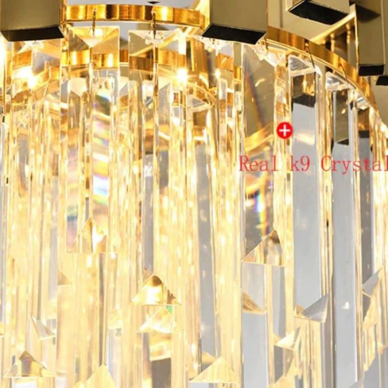 2-Tier Clear Crystal Round Chandelier