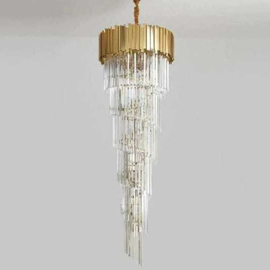 Denise Bobon Louis 2-Story Crystal Round Chandelier