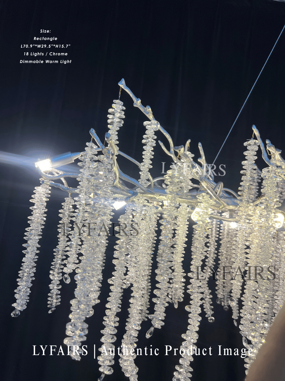 Branch Style Ceiling Light Crystal Icicle Chandelier
