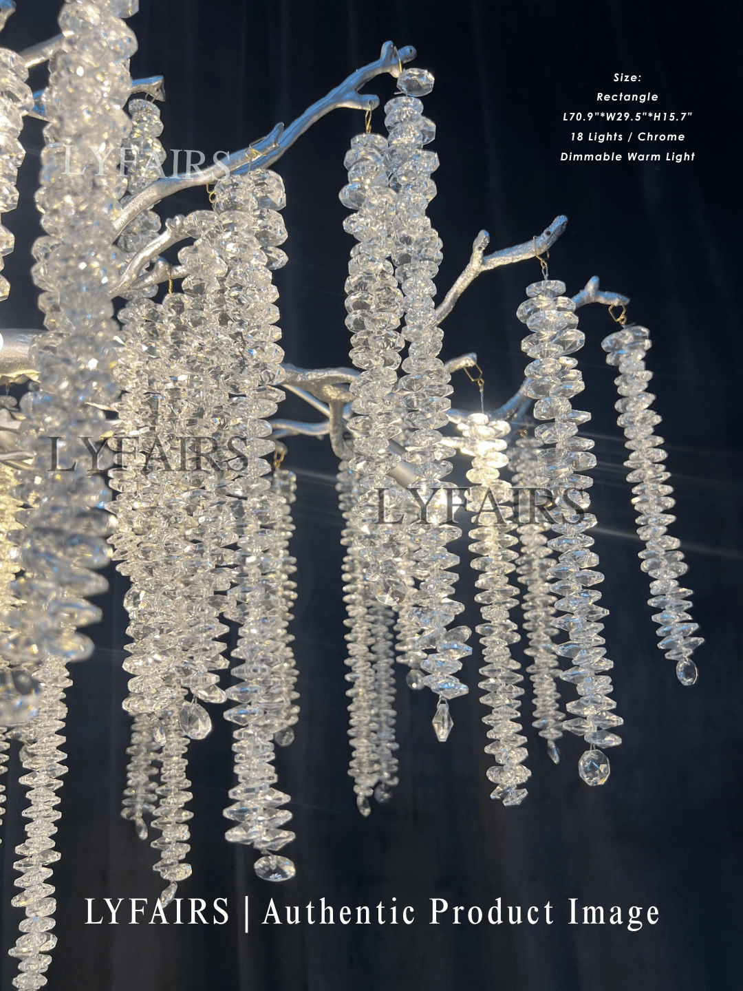 Branch Style Ceiling Light Crystal Icicle Chandelier