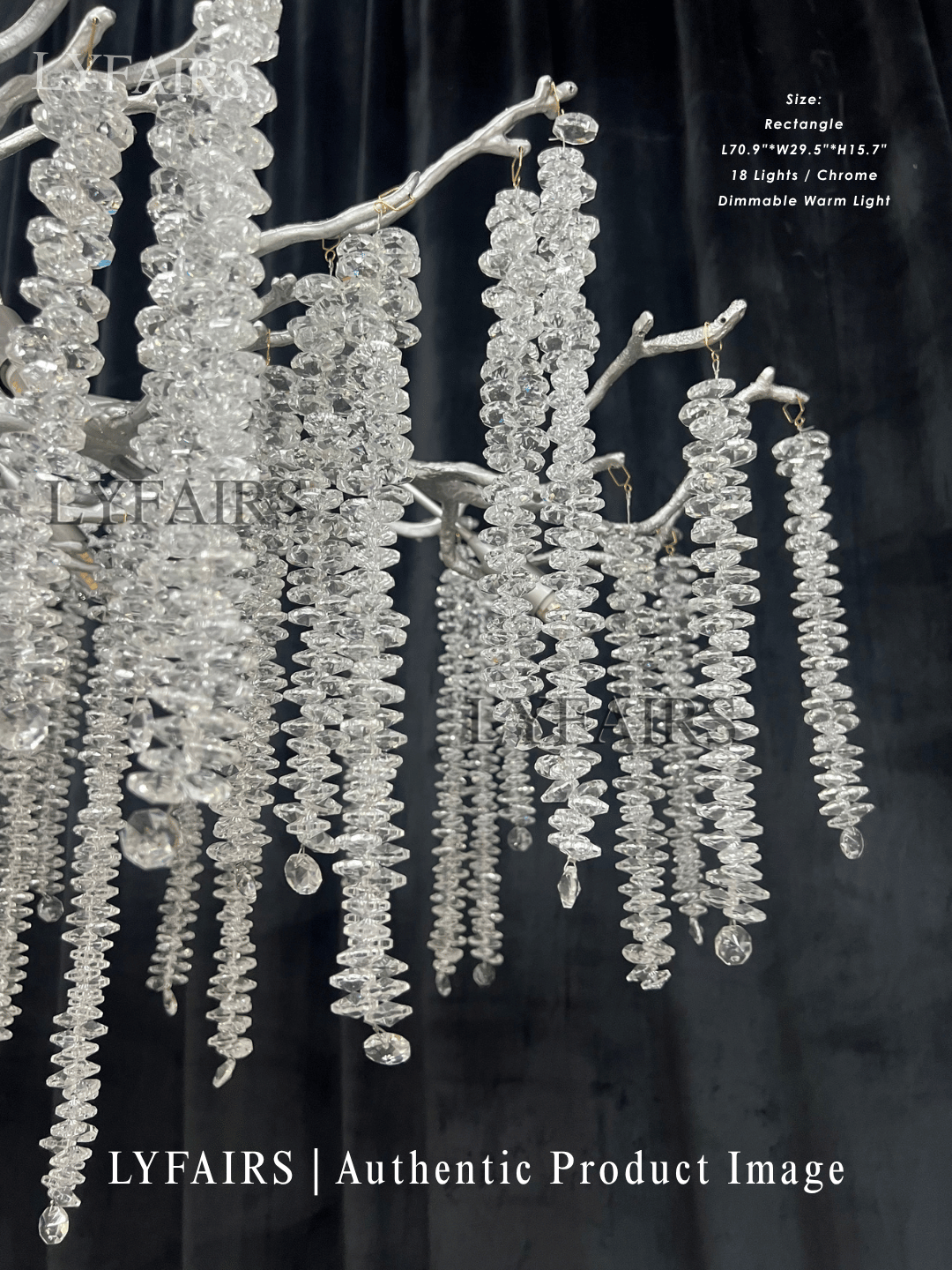 Branch Style Ceiling Light Crystal Icicle Chandelier