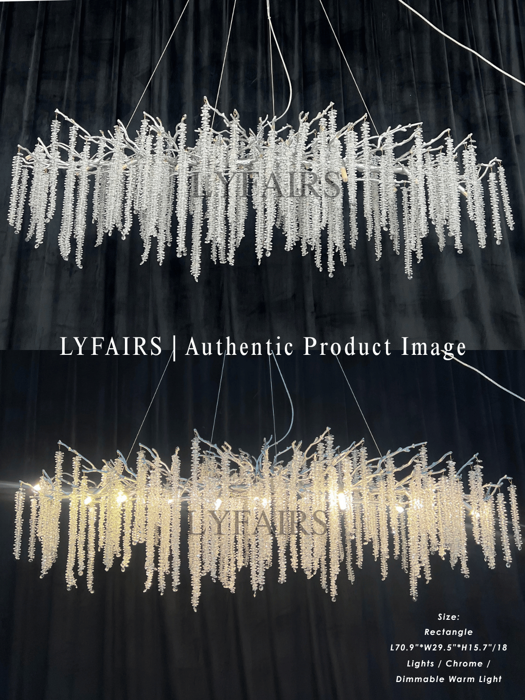 Branch Style Ceiling Light Crystal Icicle Chandelier