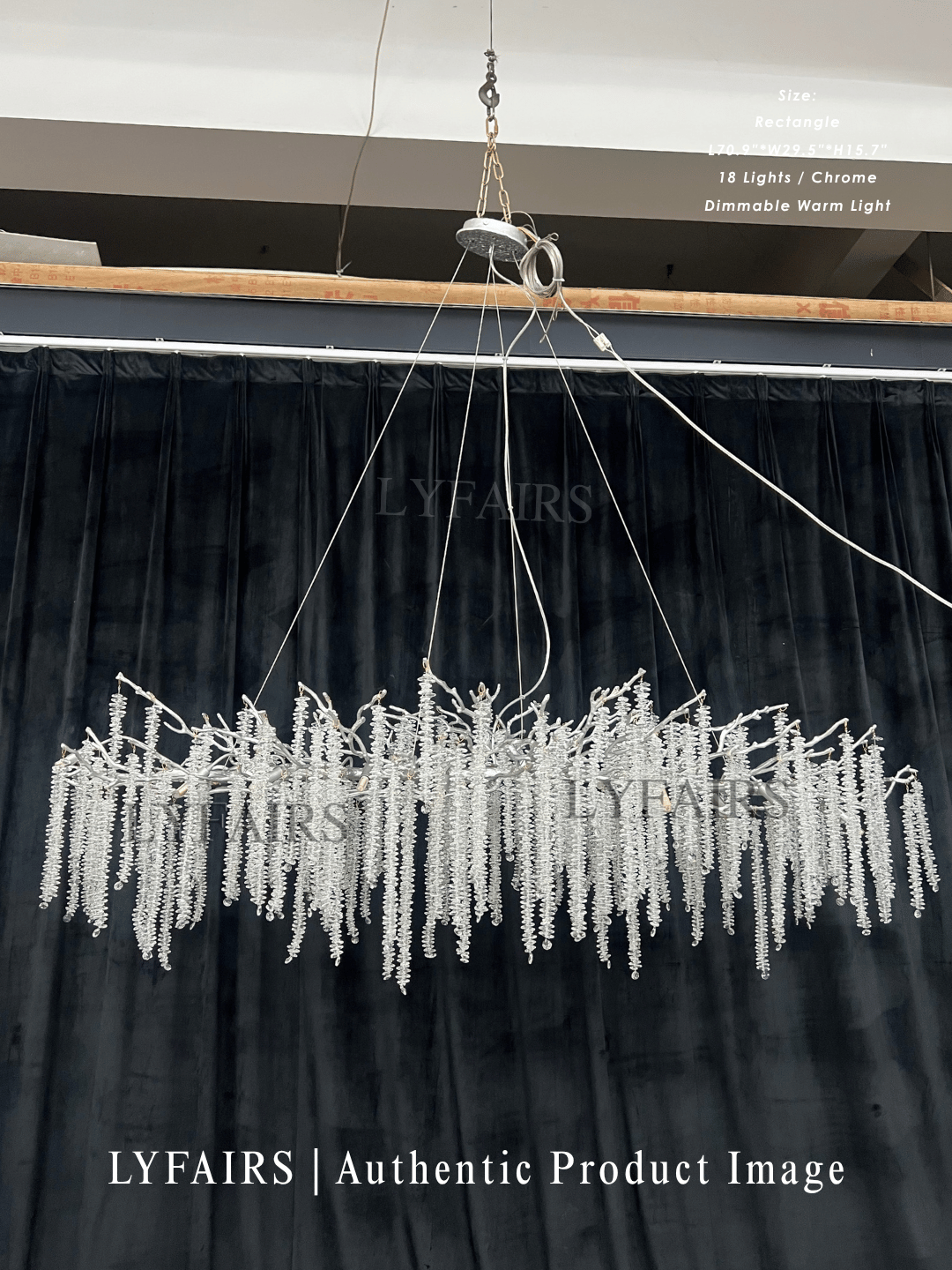Branch Style Ceiling Light Crystal Icicle Chandelier