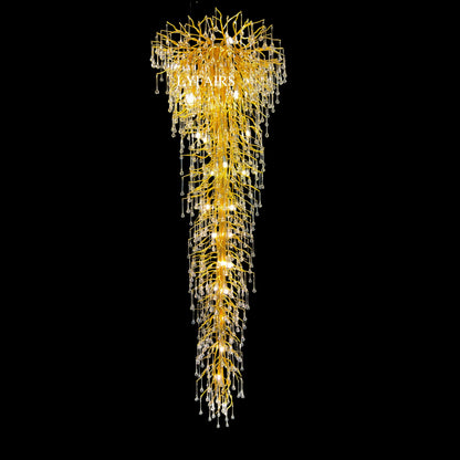 Branch Tree Crystal Drops Chandelier for Foyer/Staircase