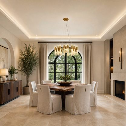 Brass Halo Chandelier