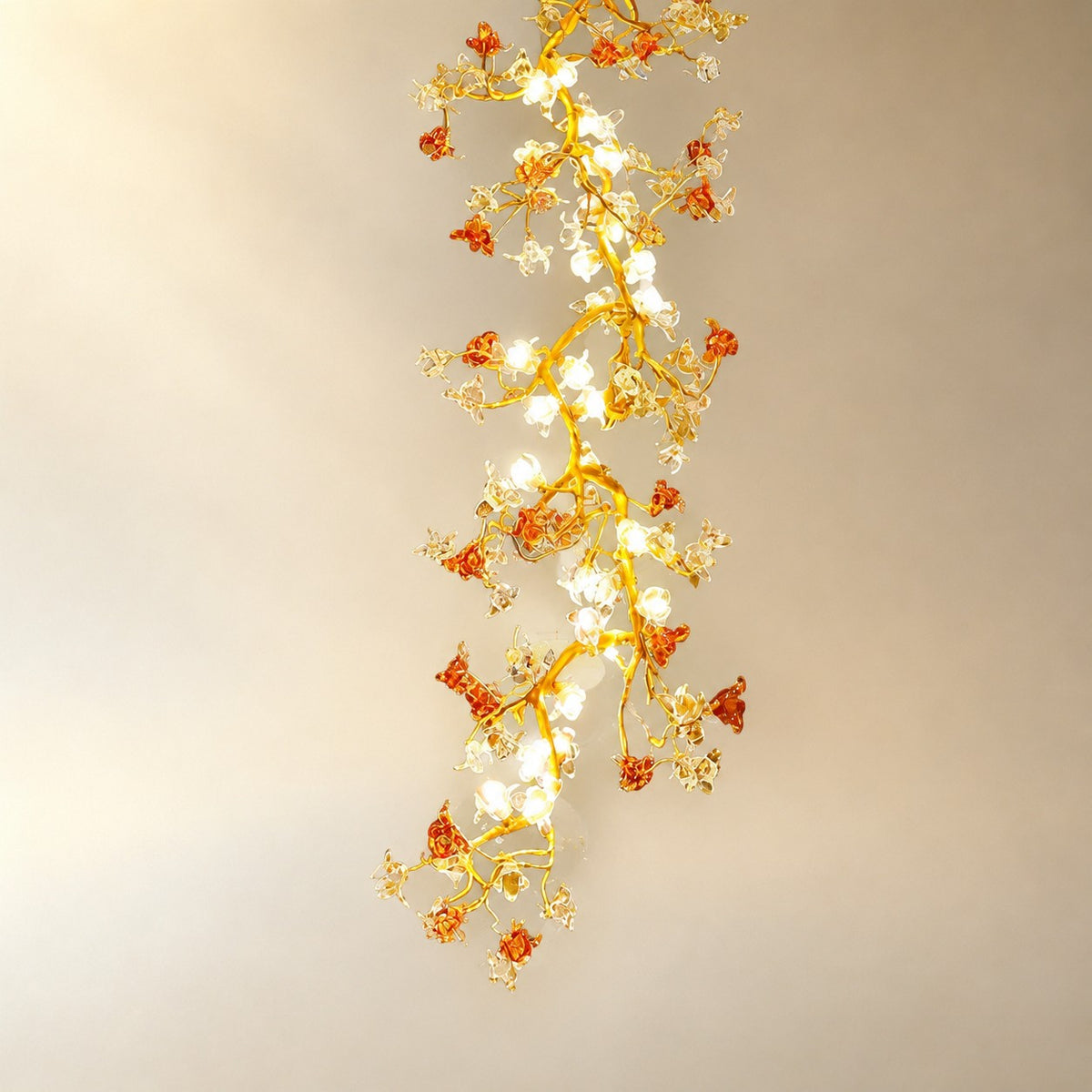 Brass Maple Branch Chandelier