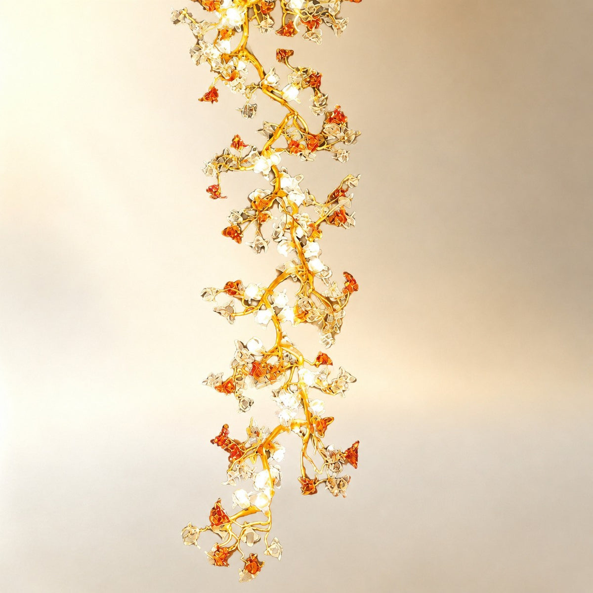 Brass Maple Branch Chandelier