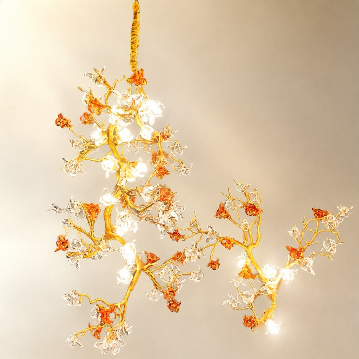 Brass Maple Branch Chandelier
