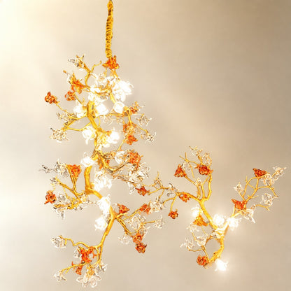 Brass Maple Branch Chandelier